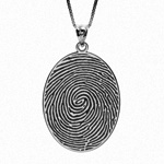 Fingerprint Oval Charm Or Pendant : Pictures On Gold