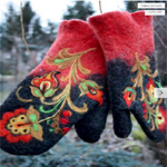 Flower Embroidery Mittens : Margovil