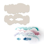 Fluffy Clouds Duo Stencil : Polkadoodles.co.uk