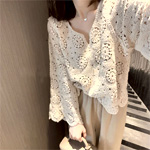 French-Style Hollow Knit Sweater : Menalvin