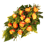 Funeral Bouquet Of Orange Roses And Flowers : Boeketcadeau.nl