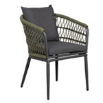 Genoa Dining Chair With Solid Grey Cushions | Mr-deko.com