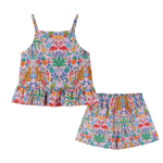 Girls Textured Cotton Poplin Top And Short Set , Andyandevan.com