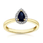 Gold Diamond Sapphire Pear Ring | H Samuel