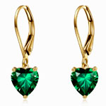 Gold Heart Cut Moissanite Earings - Yfn
