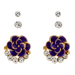 Gold N Violet Studs : Cbazaar.com