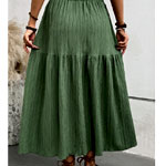 Green A Line Elastic Waist Maxi Skirt , Rosewe