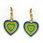 Green Heart Drop Earrings : AllyFashion