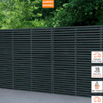 Grey Double Slatted Fence Panel : Buy Fencing Direct