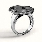 Hammered Effect Oval Silver Ring | Lavish Alice