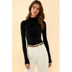 High Collar Drape Detail Blouse - Hiccup