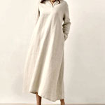 Hooded Pullover Maxi Dress - Lintico