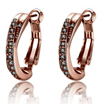 Austrian Crystal Hoop Huggie Earring - Golden NYC