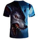 Wolf Howling Polyester T Shirt : Gthic.com