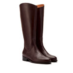Knee High Boots In Burgundy Leather - Duoboots
