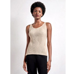 Shaped Ribbed Knit V Neck Tank : Misook.com