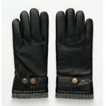 Knitted Cuff Glove Black - Gabicci