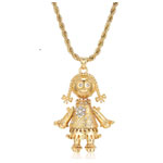 Largest Gold Heart Rag Doll Pendant - Bling King London Largest Gold Heart Rag Doll Pendant - Bling King London