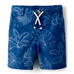 Kids Tropical Leaf Linen Blend Pull On Shorts : Gymboree.com