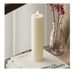 LED Bloklys Cream  - Kunstige Stearinlys