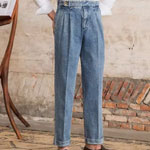 Light Blue Mens Denim Trousers | Aesido.com