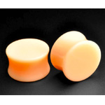 Light Flesh Tone Acrylic Double Flare Hider Plug - StretchItBodyJewellery