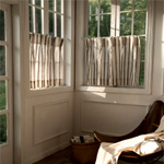 Linen Striped Custom Cafe Curtain : TheHues