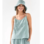 Linen Top Malibu In Teal Blue | Magiclinen