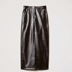 Long Brown Leather Skirt | Luomoeladonnaboutique.it