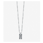 Men's Steel Necklace With Black Crystal Plate , Lucabarra.it