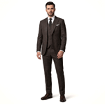 Men's Suit Herringbone Peak Lapel Suit - Menseventwear