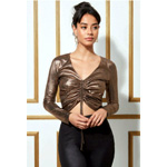 Shoulder Printed Crop Top - Goddiva
