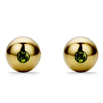 Modern Edge Peridot Ball Stud Earrings | MargotFox