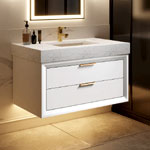 Modern Floating White Rubberwood , Allsumhome