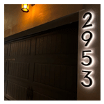 Modern LED Backlit House Numbers - Lighted Address Numbers