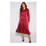 Mulberry Pinstripe Shirt Utility Belted Shirt Dress - GiniLondon
