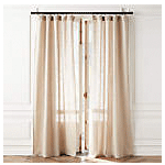 Natural European Linen Window Curtain Panel , Cb2.com