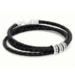 Navigator Black Braided Leather Bracelet - Myka