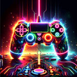 Neon Symphony Of Spiels | Diamond Painting 