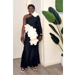 One Shoulder Sleeve 3D Floral Party Maxi - Loragal