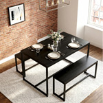 Orvak Black 4 Seater Dining Table | Dreamhomestore.co.uk