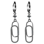 Paperclip Moissanite Earrings , Chickwish