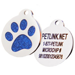Glitter Pawprint Collar Tag : Store.petlink.net