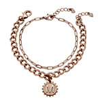 Pendant Layered Initial Bracelet : Limoges Jewelry