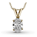Pendant Oval 1.00 Carat Lab-Cut Diamond : Omara