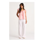 Pink Broderie Anglaise Frill Sleeve Top , Ginilondon.com