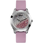 Pink Rhinestone Silicone Watch : Guess Factory