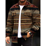 Print Long Sleeve Pockets Jacket - Alohahoo