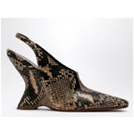 Printed Leather Wedge Pumps - TheDoubleF
