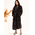 Quilted Velour Dressing Gown in Raven , Pretty You London Quilted Velour Dressing Gown in Raven , Pretty You London